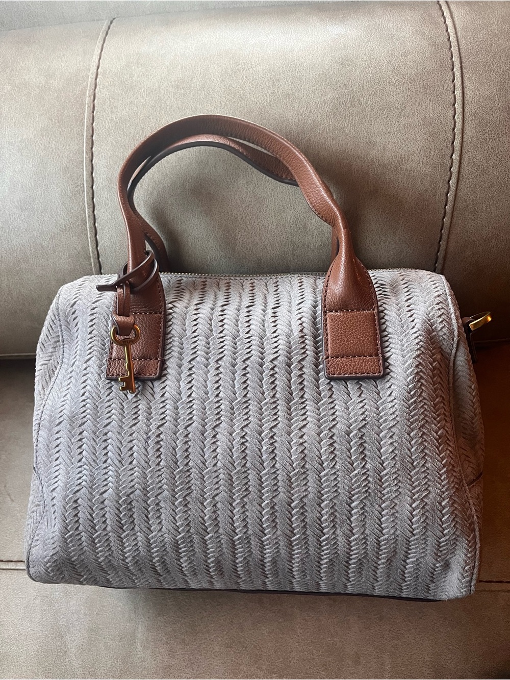 FOSSIL BRAIDED SATCHEL BAG